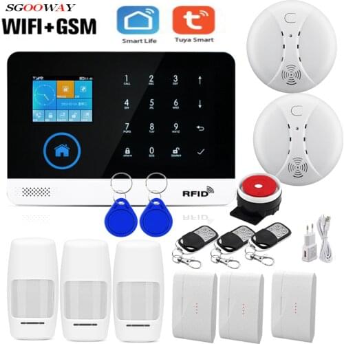 Sgooway Factory Wifi GSM GPRS Wireless Home Burglar Security Alarm System Integrated with WIFI IP Camera With Solar Siren