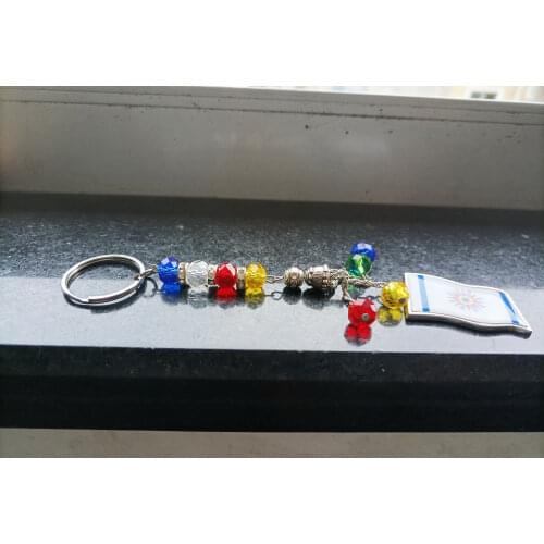 2Pc Syriac /Aramaic /Arameans /Assyrian /Chaldean Cross Flag Lamassu Ashur Car/Home/Office/Hanging Keychain Necklace Keychain