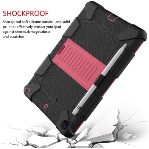 Hand Strap Case for iPad Air 1 Heavy Duty Shockproof Armor Silicon PC Rubber Stander Case For iPad ipad10.2 11 10.9 12.9 Case