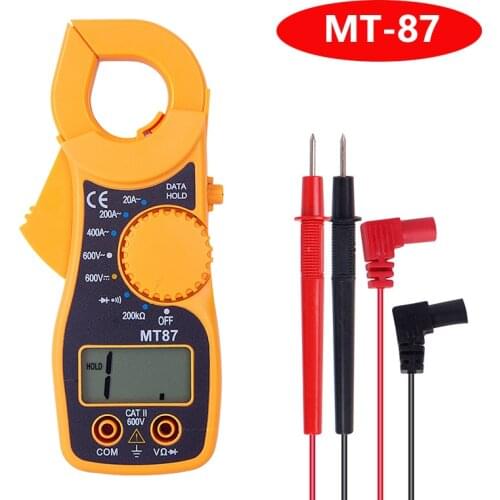 Digital Clamp Meter DC/AC Voltage 1999 Counts Multimeter Ammeter Voltage Resistance Overload Protection With Test Leads Tips