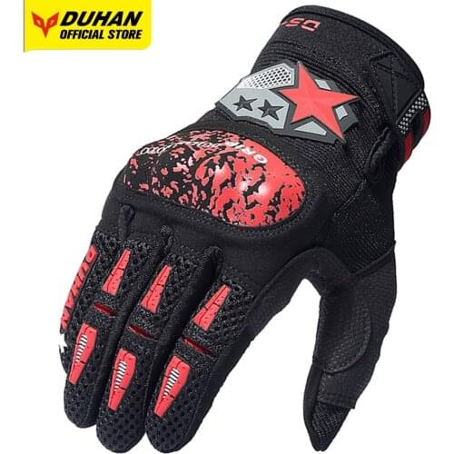DUHAN Motorcycle Anti Slip Gloves Motorbike Accessories Breathable Moisture Wicking Bicycle Accessories Road Moto Racing Gloves