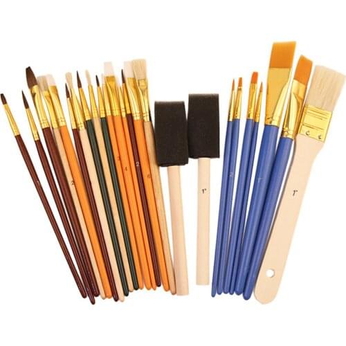 25pcs/set Paint Brushes Set Painting Tool for Acrylic Oil Watercolor Gouache Painting