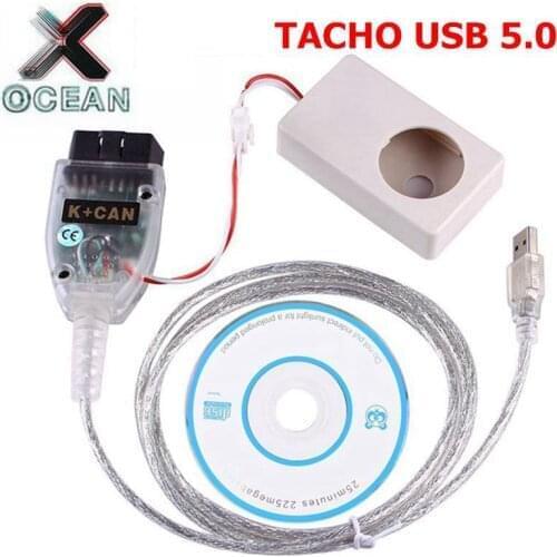Best quality for Vagtacho USB Version V 5.0 for VAG Tacho V5.0 For NEC MCU 24C32 or 24C64 With FTDI FT232RL Chip Cables