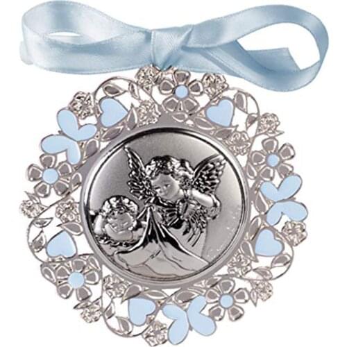 Docolastra medal of cradle or pram for baby guardian Angel, personalized