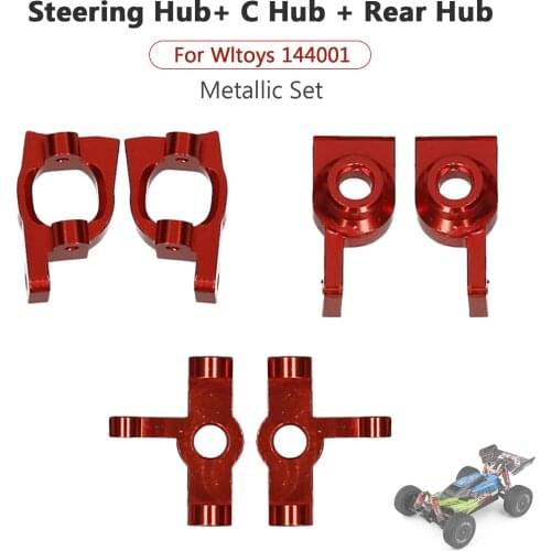 Metal 2pcs Steering Hub 2pcs C Hub 2pcs Rear Hub 6pcs A Set RC Parts for Wltoys XKS 144001 1/14 RC Car