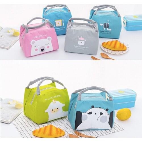 Cartoon Cute Lunch Bag For Women Girl Kids Children Thermal Insulated Lunch Box Tote Food Picnic Bag Milk Bottle Pouch