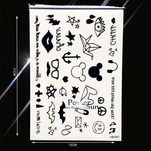 Fashion Hot Kids Temporary Tattoo Body Art Arm Painting Fake Flash Tattoo Stickers Bat Wings Mouse Anchor Harajuku Tatoo PHB-647