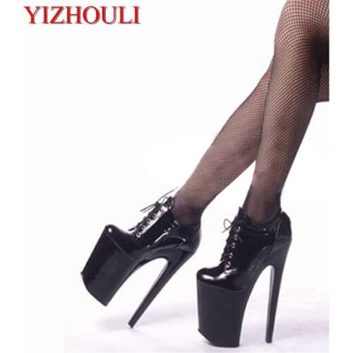 Sexy fashion high-top classic boots 20cm high-heeled shoes 8 inch performance womens shoes black single shoes