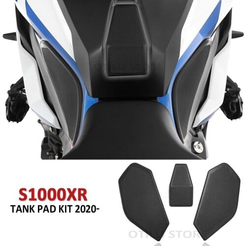 3 Pieces Motorcycle Accessories For BMW S1000XR 2020 2021 Black Stickers Side Fuel Tank Pad Kit