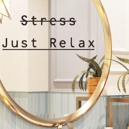 Just Relax Quotes Wall Mirror Stickers Decorative Vinyls For Barthroom Decoration Mural Living Room Home Decor House Art Poster