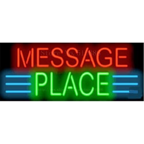 Custom Message Place NEON SIGN REAL GLASS BEER BAR PUB LIGHT SIGNS store display Bulbs drink bar foodAdvertising Lights 17*14"