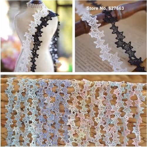 New Rainbow Lace Star Polyester Lace Accessories Can Wear Ribbon Color Wedding Accessories DIY Jewelry Apparel