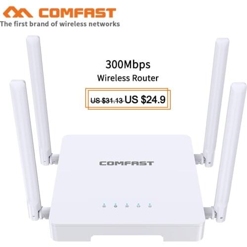 New Comfast CF-N1 300Mbps Home Wireless-N WiFi Router With 1 Wan + 4 Lan RJ45 ports wi-fi Router and 4*5dBi external Antennas