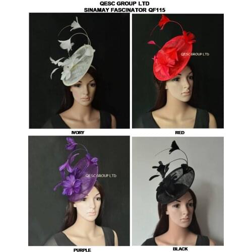 Wholesale Elegant Arrival. sinamay Feather Fascinator womens hat for Melbourne cup,Wedding.Kentucky derby,Races.FREE SHIPPING