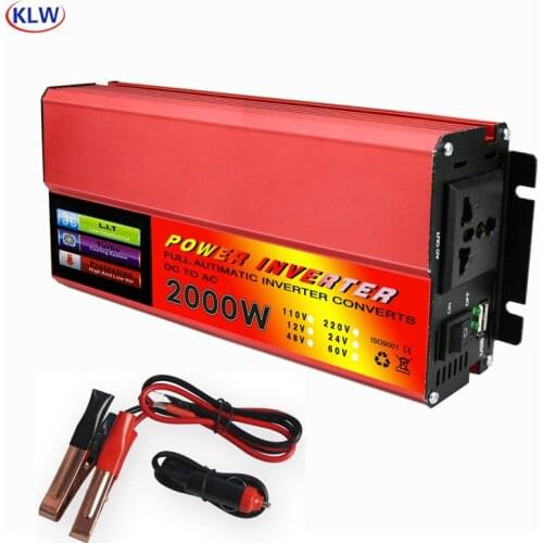 2000W Power Inverter converter Voltage Convertor Transformer DC12V 24V To 220V 110V Inversor Adapter Modified Sine Wave