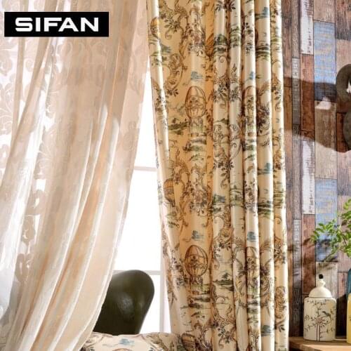 Luxury Printing Curtains balloon Window Curtains for Living Room Bedroom Curtains Drapes Velvet Voile Curtains Custom Made