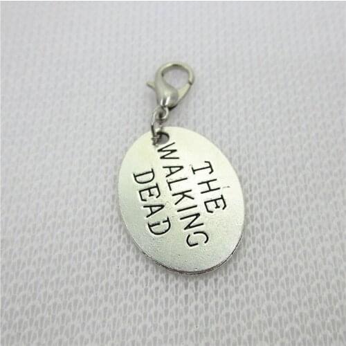 2018 New 50pcs/lot Silver The Walking Dead Dangle Charms Lobster Clasp DIY Bracelet Necklace Pendants Jewelry Hanging Charms