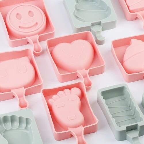 Silicone Ice Cream Mold Popsicle Molds Frozen Ice Mould with Popsicle Sticks DIY Homemade Freezer Ice Lolly Mould 10 style