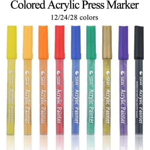 STA 1100 Acrylic Painter Marker Pen Water-based Ink Art Creative DIY Graffit Paper/Canvas/Ceramic/Plastic/Cloth/Metal Painting