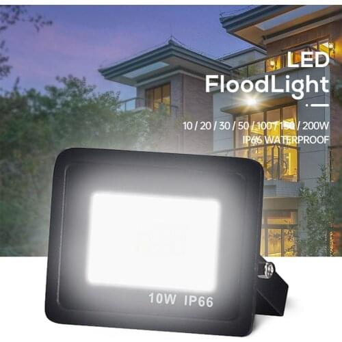 LED Flood Light 220V 10W 20W 30W 50W 100W 150W High Brightness IP66 Waterproof Outdoor Lighting LED Spotlight Wall Floodlights