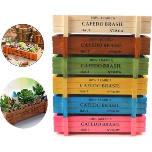 Vintage Wood Garden Flower Planter Succulent Pot Rectangle Trough Box Plant Bed A0KE