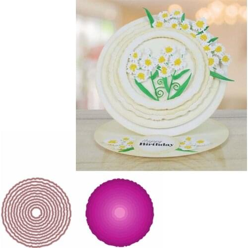 Wave Border Circle Die Cuts For Cards Making Varisized Overlapped Frame dies scrapbooking metal cutting dies new 2019