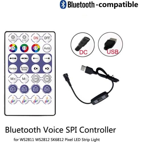 WS2812B WS2811 SK6812 USB Bluetooth-compatible Controller for Pixel LED Strip Light WS2812 Smart Phone APP Control IOS/Android