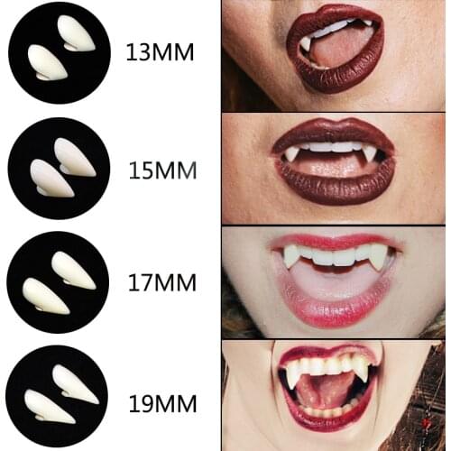 1Pair Vampire Teeth Fangs Denture Halloween Costume Props Horrific Fang Adult Kids Favor Halloween Decoration