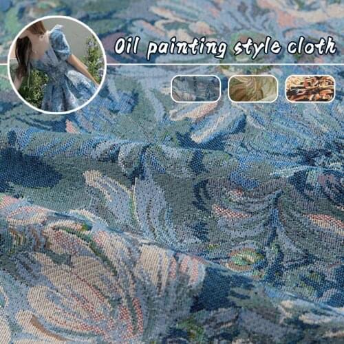 100x150cm Oil Painting Style Jacquard Fabric Fabric Fashion Van Gogh Art Woven Fabric Diy Sewing Sofa Garment Skirts Bags Decor