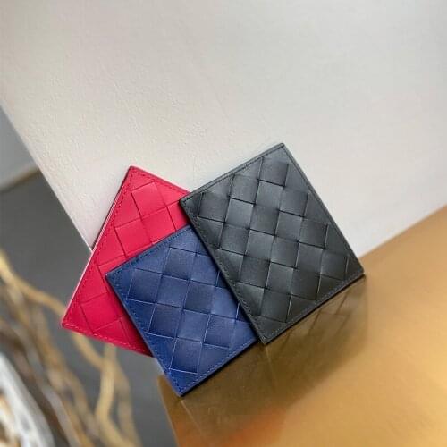 2021new top layer cattle leather bag womens simple small ultra-thin Mini bank card clip antimagnetic wallet leather zero wallet