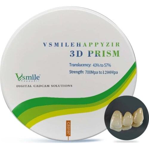 3D Prism Multilayer Zirconia Blocks for Dental Cad Cam Ceramic Disc used in Dentistry