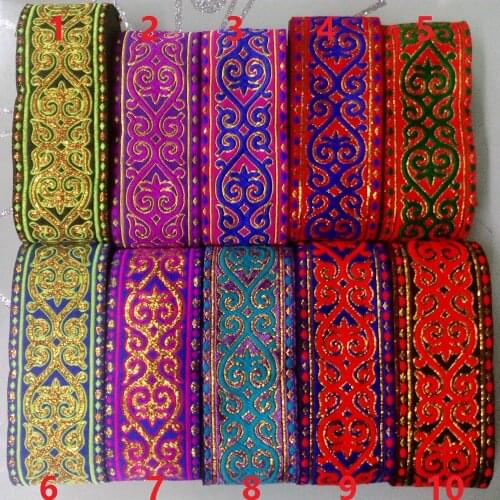 50mm 5cm 2' Moire Ethnic Filigree Cos Costume Curtain Decoration Laciness Lace Woven Embroidery National Jacquard Ribbon Webbing