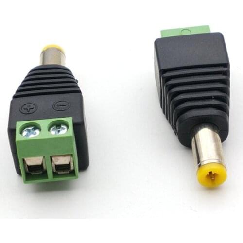 50pcs 5.5mm x 2.1 mm DC Power Male Adapter Plug for CCTV Camera