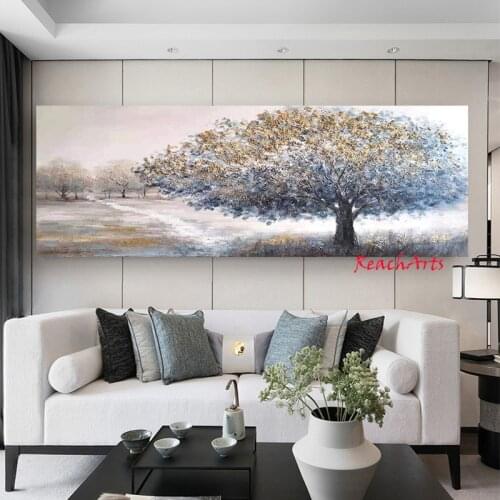 Home Interior Decoration For Diningroom Landscape Wall Art Handmade Paintings Picture Quote Knife On Canvas Large Hot Sale