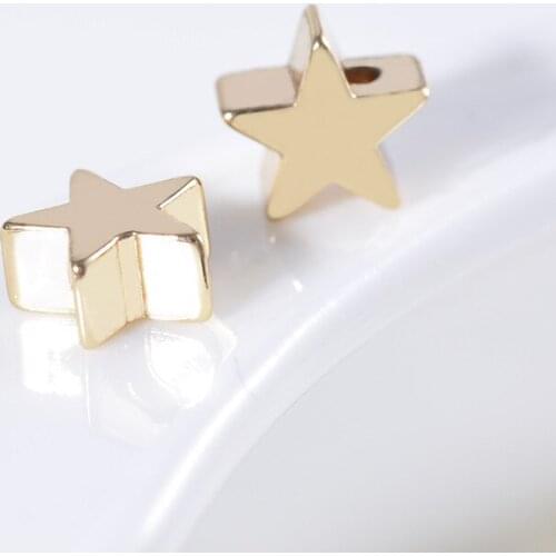 JFE38 Lovely Stars Spacer Beads Gold Electroplated Bead Accessories Fashion DIY Bracelet Necklace Jewerly Finding 6/8mm 100PCS
