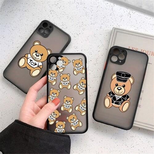 ZUIDID Popular Italy Bear Phone Case For iPhone 12 11 Pro X XS MAX SE 20 XR 8 7 6Plus Fashion Brand Clear Hard Matte Cover Shell