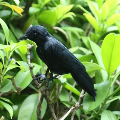 Black Feathered Crow Garden Bird Deter Scarer Scarecrow Mice Pest Control Decor For Birds Control Halloween Decor On Tree