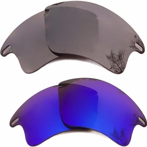 Black & Purple Mirrored Polarized Replacement Lenses for Fast Jacket XL Frame 100% UVA & UVB