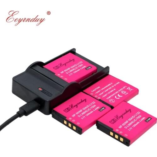 D-Li68 NP-50 FNP-50 NP50 KLIC-7004 K7004 (4Pack Battery & 1Pcs Charger) For Fujifilm X10 X20 XF1 F50 F75