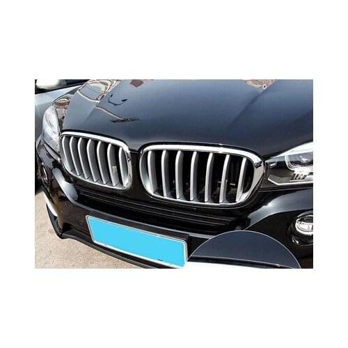 For BMW X5 F15 2014-2017 Exterior Front Radiator Grill Mouldings ABS Matt 14PCS