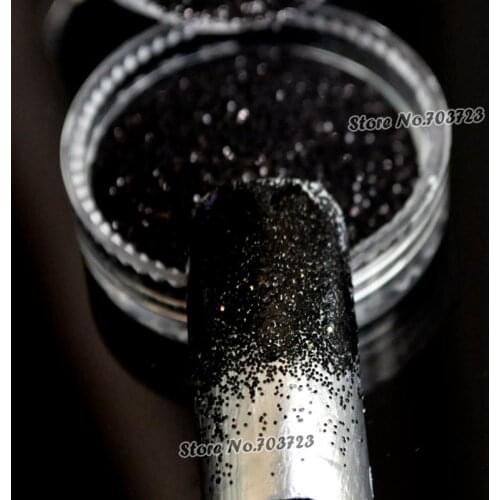 Pretty fascinating Acrylic UV Nail Art Glitter Powder Dust Tips Decoration Black N36