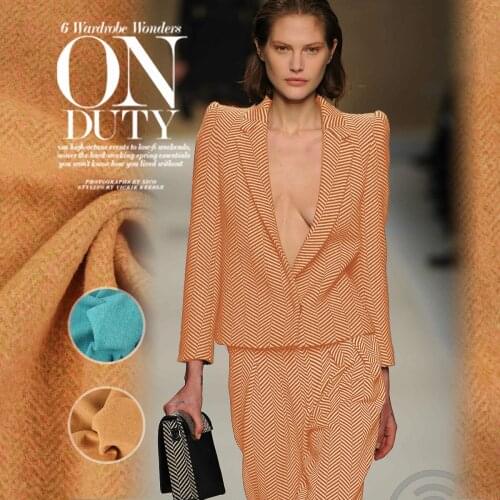 Boutique 150 wide cashmere wool fabric 2 color word word wool cashmere wool autumn and winter fashion coat fabric