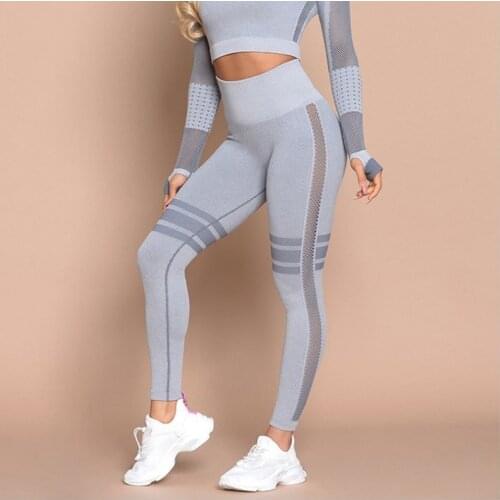 FOCUSFIT New Yoga Pants Ladies Gym Lace Breathable Comfortable High Waist Parallel Pants Ladies Fitness Pants