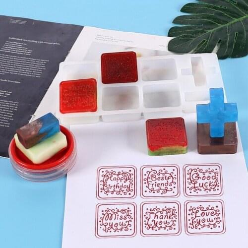 English Seal Epoxy Resin Mold Jewelry Casting Silicone Mould DIY Crafts Aromatherapy Plaster Making Tool