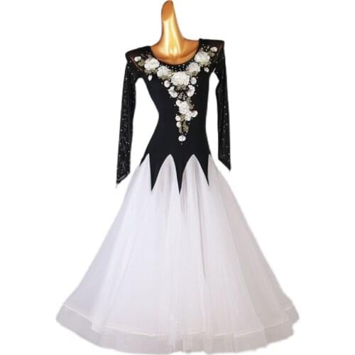 Exquisite Diamond Modern Dance Dress Female Birthday Party Dress Waltz Tango Foxtrot Fast Step Dance Stage Costume 2021 Dance