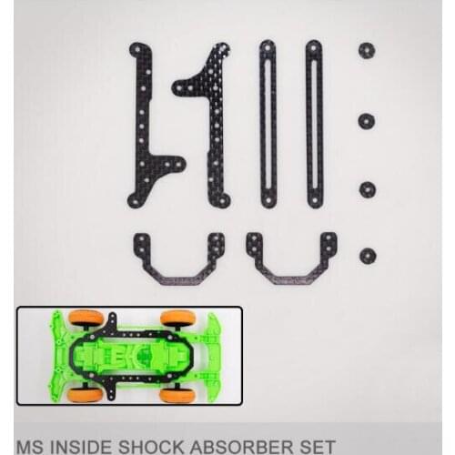 MS Chassis 4 Points Shock Absorber Set Carbon Fiber Suspension Set for Tamiya Mini 4WD Racing Car Model