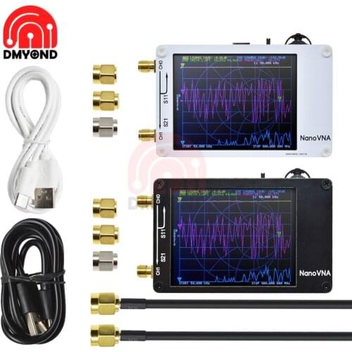 2.8 inch LCD NanoVNA Vector Network Analyzer Kit 50KHz-900MHz Antenna Analyzer Built-in Battery+USB Type-C SMA RG174 RF Cable