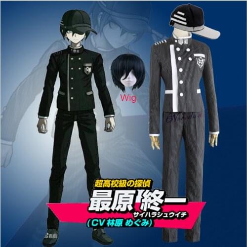 Anime Danganronpa V3 Killing Harmony Saihara Shuichi Cosplay Costume For Men Woman Uniform Outfit With Cap Wig