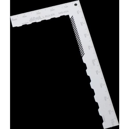 Stainless Steel L Shape Ruler Cutting Rubber Plate Tangent Layout Model Hobby Craft Projects Accessories