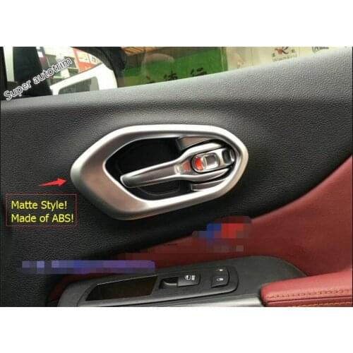 Lapetus Inner Door Handle knob Bowl Panel Frame Cover Trim Fit For Jeep Cherokee 2014 2015 2016 2017 ABS Accessories Interior